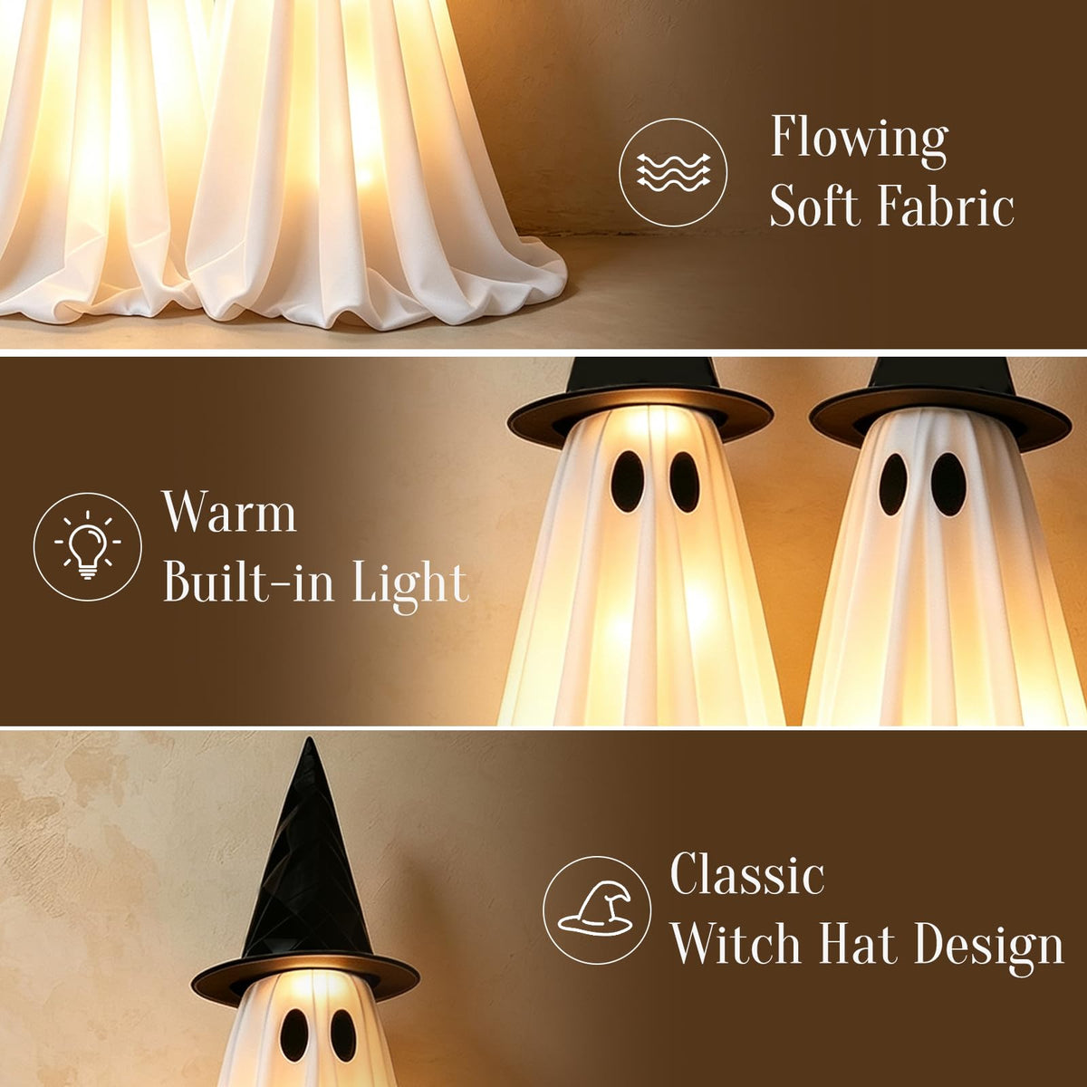 2Pack Halloween Ghost Decorations Outdoor/Indoor with Remote Lights