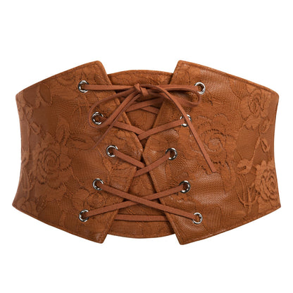 Scarlet Darkness Renaissance Pirate Corset Belt Lace Up Waist Cincher Belts