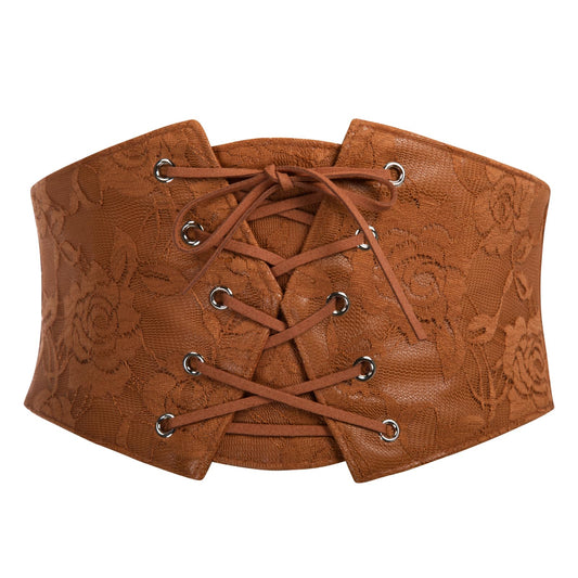 Scarlet Darkness Renaissance Pirate Corset Belt Lace Up Waist Cincher Belts