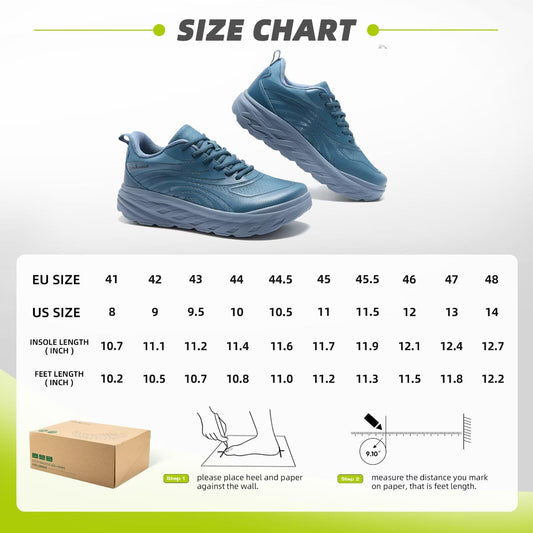 Men's Orthopedic Diabetic Wide Walking Shoes: Arch Support Orthotic Flat Feet Comfort Plantar Fasciitis Orthotic Road Running Shoes, Soft Heel Spur Business Leisure Work Sneakers Dark Blue Size 10.5