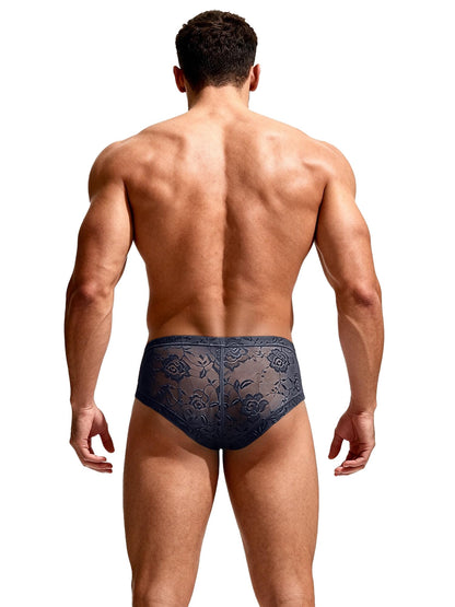 ZONBAILON Men's Lace Bikini Briefs - Sheer Underwear Pouch Silk Boxers Breathable Panties