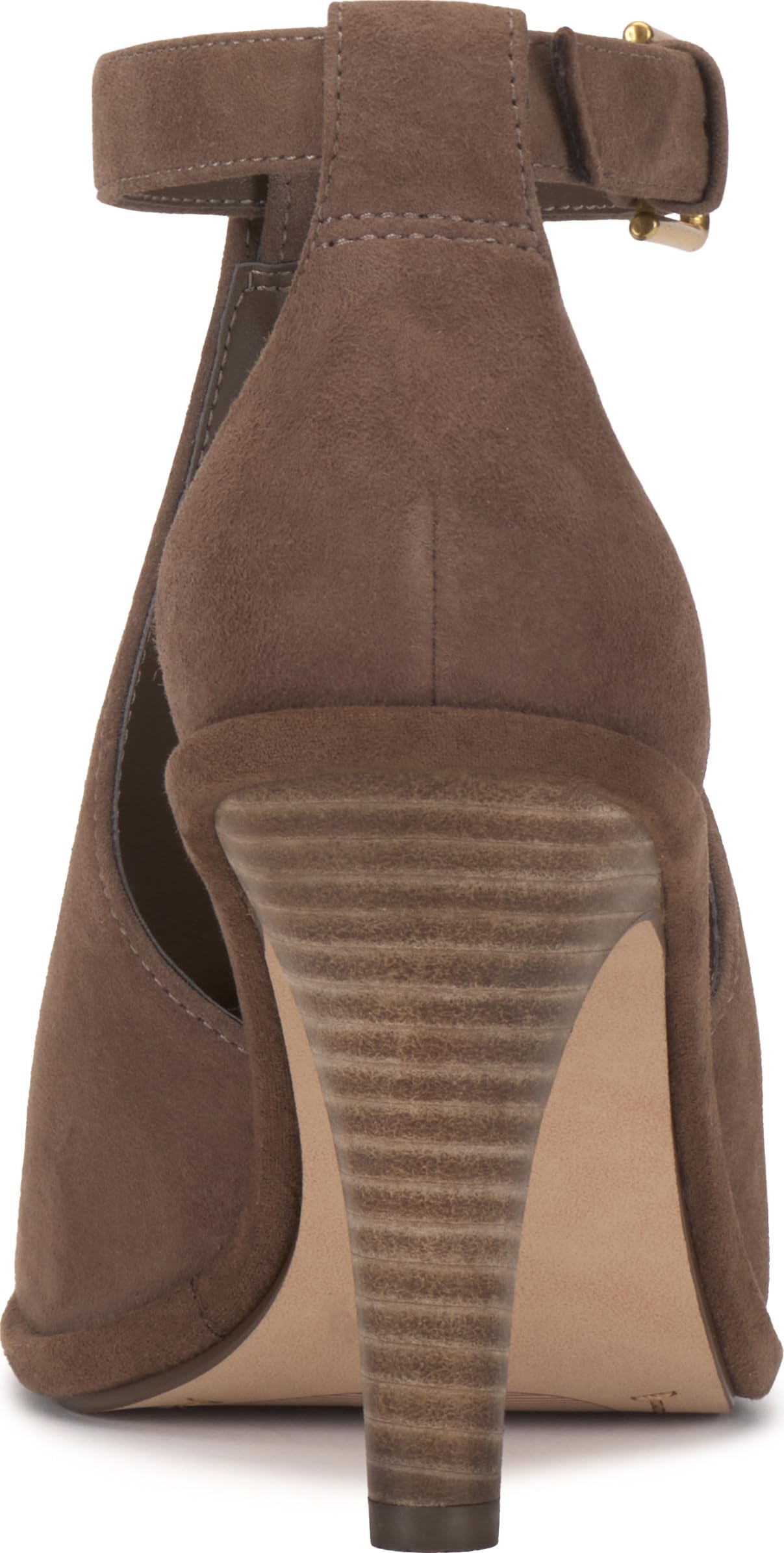 Vince Camuto Women's Frasper Buckle High Heel Sandal, Toasted Taupe, 7 M