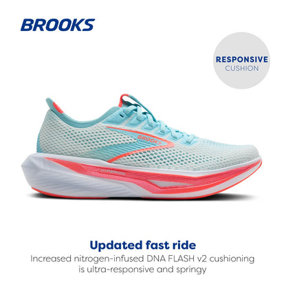 Brooks Women’s Hyperion 3 Neutral Running Shoe - White/Pink Clay/Atomizer - 11.5 Medium
