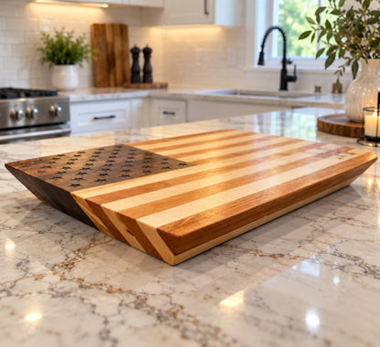 Personalized American Flag Cutting Board