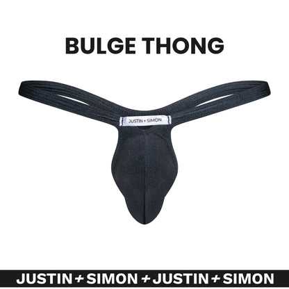 MALEBASICS Men's Thong Underwear Bulge Pouch - Sexy Low Rise G-String T-Back Bikini, Breathable Nylon Stretch Fit Black S