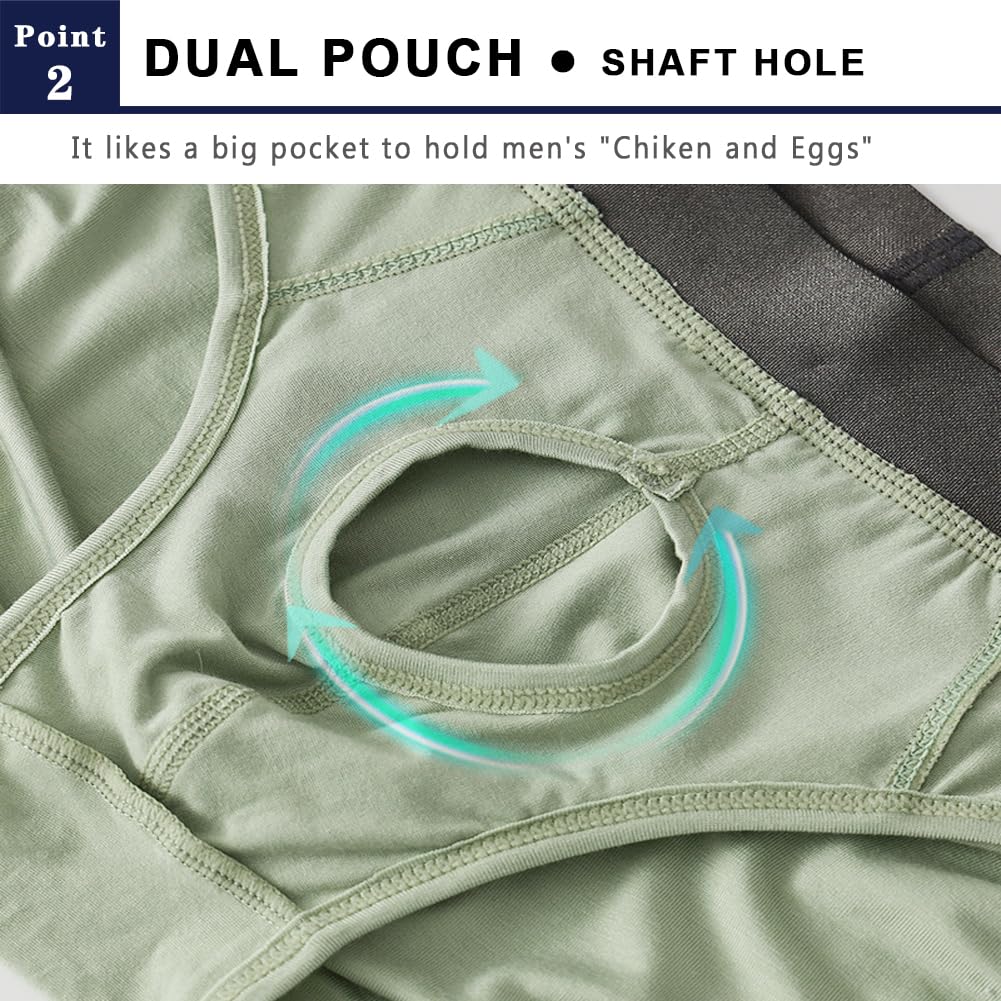 Men's Boxers Briefs Fly Pouch Front Open Breathable Bulge Underwear Separated Pouch Trunks (US, Alpha, Large, Regular, Regular, Briefs-Black*3)