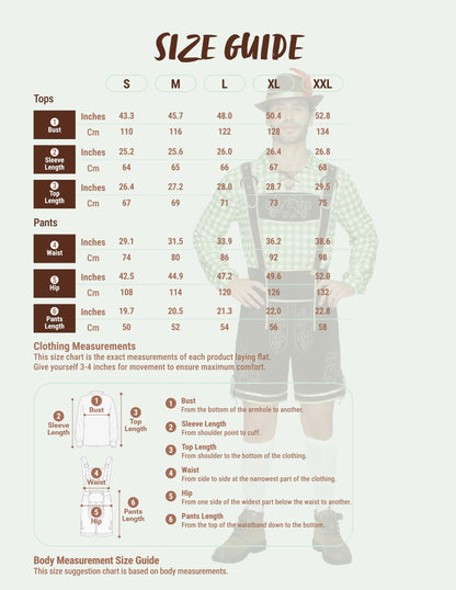Spooktacular Creations Men Lederhosen Oktoberfest Outfit Costume, 5 Pack German Bavarian Costume Set with Hat Shirt Socks for Halloween Beer Festival - Oktoberfest - Octoberfest