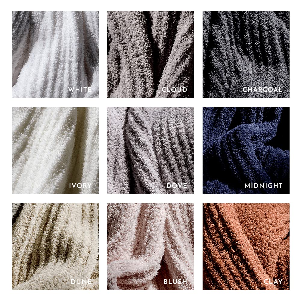 LUXOME Ultra Plush Throw Blanket | Super Soft | 50"x70" | Viscose & Polyester Blend | Charcoal (Dark Grey)