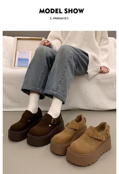 CTKVbmeoi Women's Chunky Platform Suede Clogs - Comfortable Elevated Sandals with Memory Foam for Casual Outfits & Everyday Wear (Brown,9)