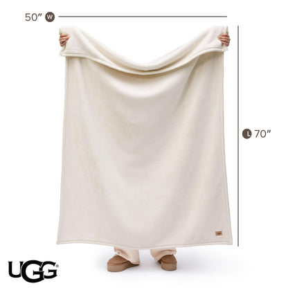 UGG Coco Plush Fleece Throw Blanket – Soft & Cozy Blanket for Couch, Bed & Sofa, Perfect for Home Decor, House Warming Gifts or Luxurious Birthday Gifts for Women, 50" x 70", Off-White Snow