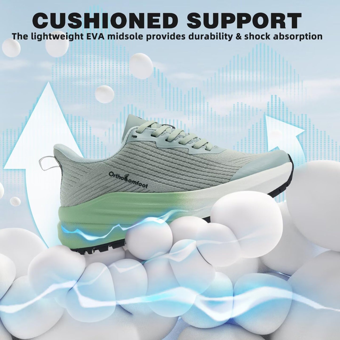 Men's Orthopedic Wide Comfortable Trail Sneaker: Casual Plantar Fasciitis Heel Spurs Arch Support Orthotic Neuropathy Pain Relief Trekking Shoes, Slip On Hammer Toes Leisure Walking Shoes Mint Size 12