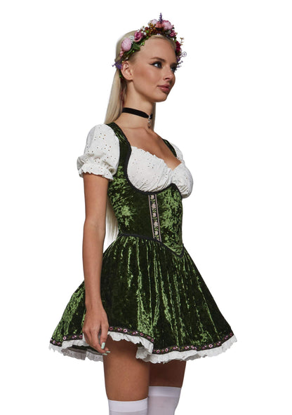 Dolls Kill Oktoberfest Bavarian Maiden Costume - German Beer Hall Maiden Set by Trickz N' Treatz,1X