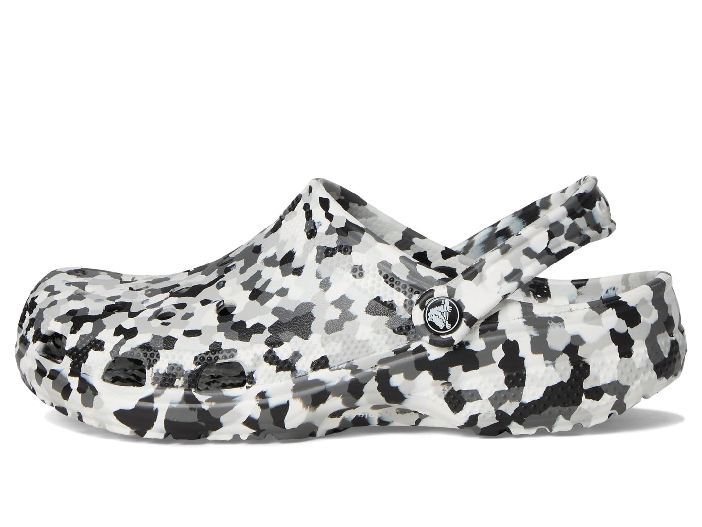 Crocs Unisex Classic Marbled Tie-Dye Clog, Black/White Confetti, 12 Women/10 Men, Medium