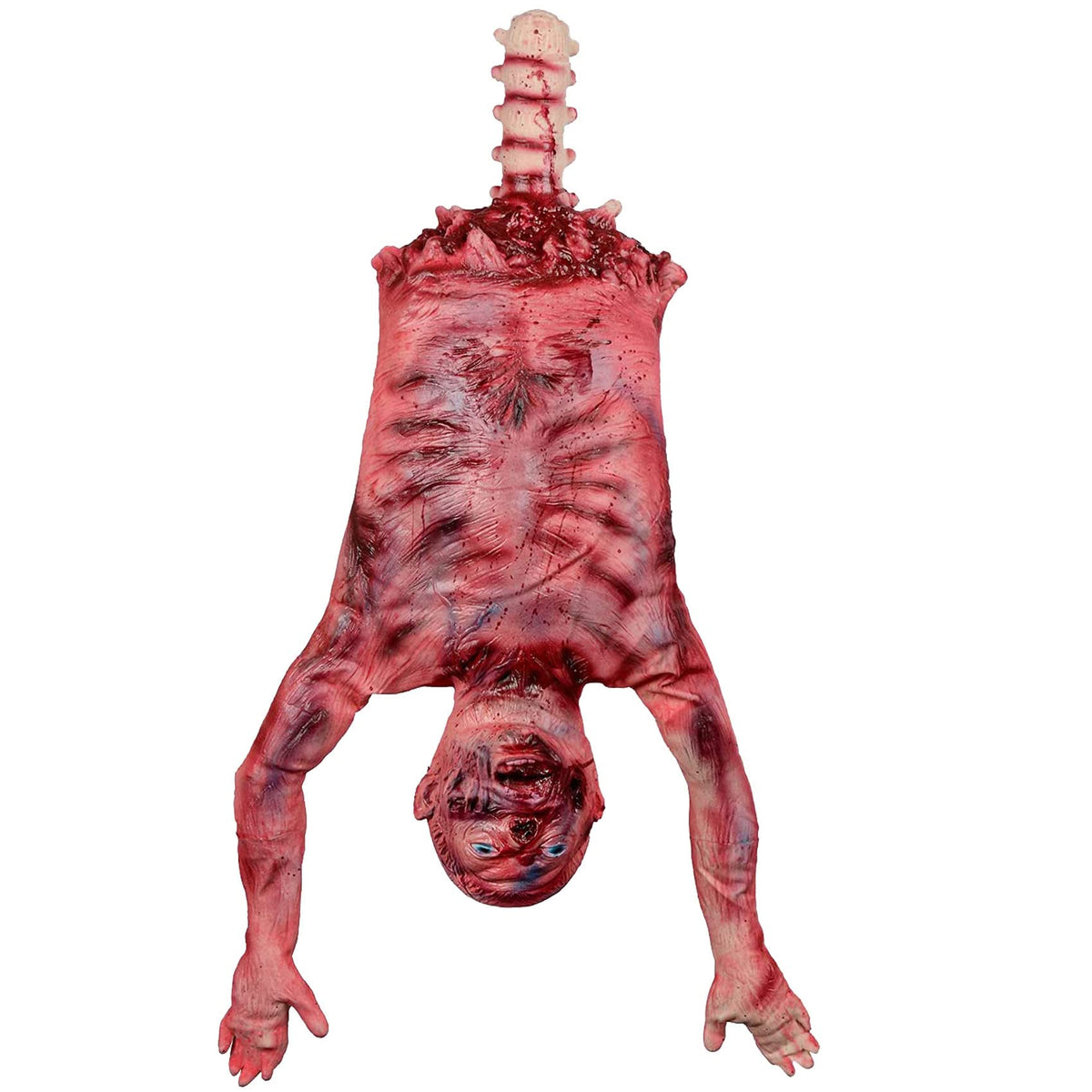 Halloween Bloody Half Body, 37" Latex Horrible Severed Skinned Hanging Corpse Torso Bloody Dead Body Parts for Haunted House Halloween Party Decoration (Men)