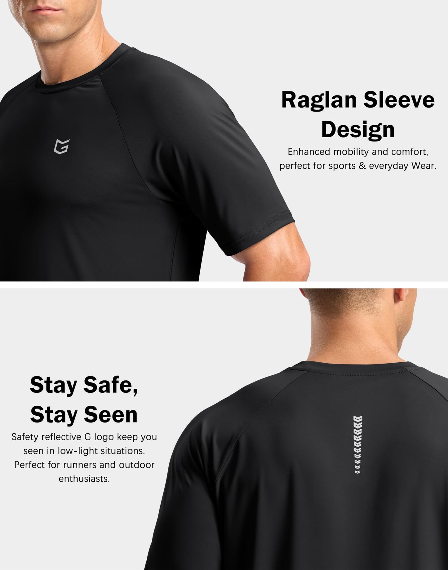 G Gradual Men's Athletic Workout T-Shirts Moisture Wicking Cooling Running Shirts Short Sleeve Performance Tee for Gym Tennis(Black,4XL)