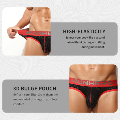 Jock Straps for Men Athletic Supporter Sports Mens Underwear Breathable Comfortable Jockstrap, Black, M