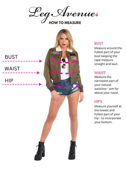 Leg Avenue Mens Top Gun Nylon Bomber Jacket With Interchangeable Name Badges - Flight Jacket Halloween Costume for Women, LARGE, Khaki
