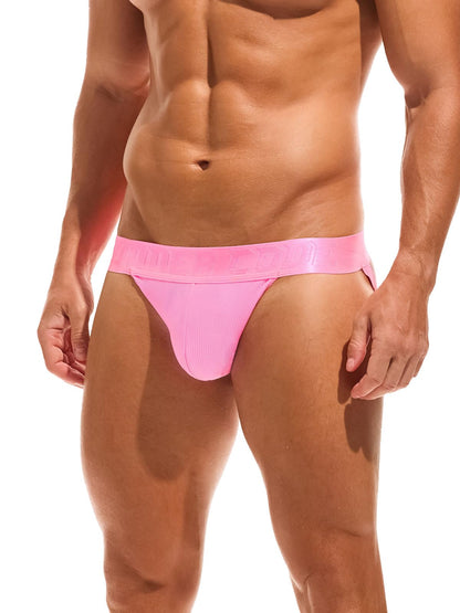 Summer Code Jock Straps for Men Soft Mesh Athletic Supporters Mens Workout Jockstrap Thong Underwear, Pink, Large