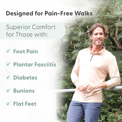 Orthofeet Men's Orthopedic White Leather Pacific Palisades Sneakers, Size 12