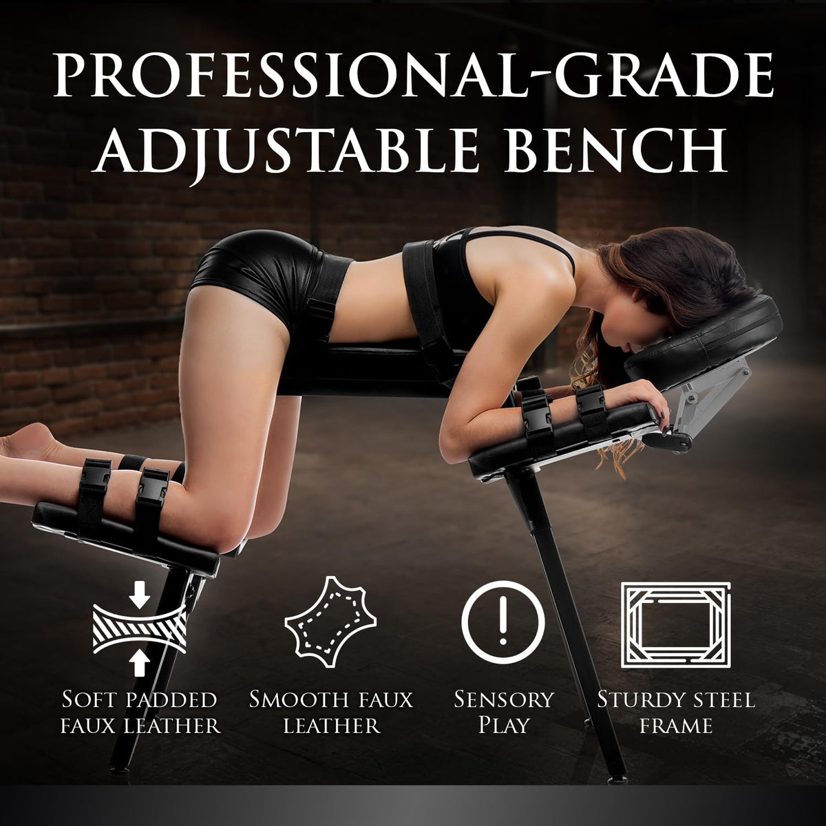 Master Series Adjustable Restraint Bench with Wrist Cuffs Men, Women