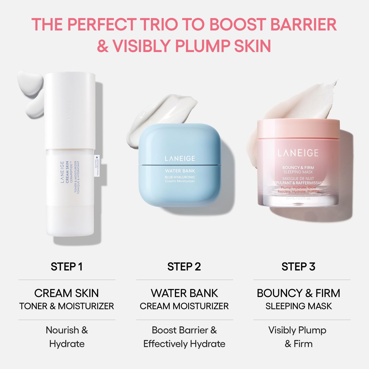 LANEIGE Bouncy and Firm Sleeping Mask: Revitalize, Smooth, Peony & Collagen Complex, Barrier-Boosting Hydration