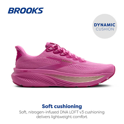 Brooks Women’s Ghost 17 Neutral Running Shoe - Pink/Fuchsia/Gold - 11.5 Medium