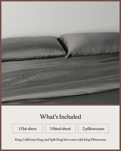 Cozy Earth Luxury Bed Sheet Set - 100% Viscose from Bamboo Fabric, Ultra-Soft & Breathable, Fits Regular & Deep Pocket Mattresses up to 20" - 4 Pieces King Sheet Set Charcoal Grey