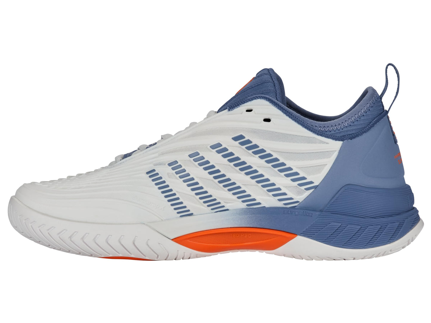 K-Swiss Men's Hypercourt Supreme 2 Tennis Shoe, Lucent White/Infinity/Scarlet Ibis, 7.5 M