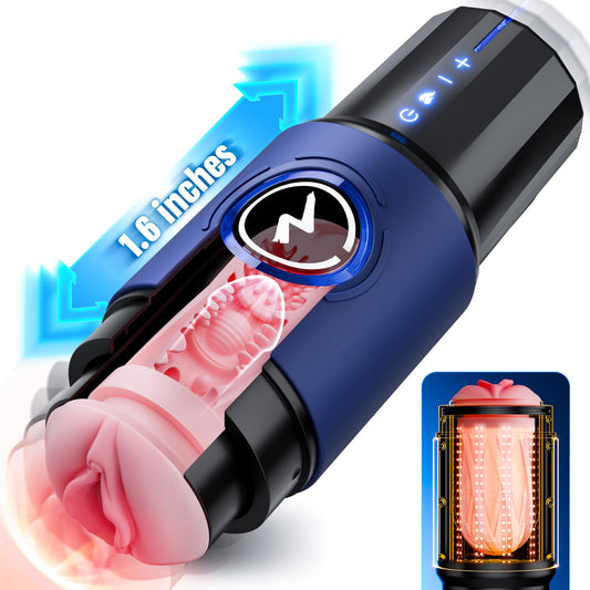 EINSEO Male Masturbator Sex Toys for Men - Thrusting Male Stroker with 360° Heating, 5-Speed Smooth Motion Blowjob Adult Men's Sex Toy, Silent Brushless Motor, Pocket Pussy Realistic Sleeve Penis Pump