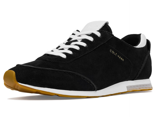 Cole Haan Women's Shoes - Grandpro Low Profile Runner Energyweave Sneaker, Black Suede/Leather, 10.5-B US