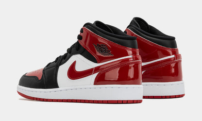 Air Jordan 1 Mid SE Grade School Lifestyle Shoes (Black/Varsity Red/White) Size 5.5