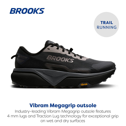 Brooks Men’s Cascadia 20 GTX Waterproof Trail Running Shoe - Black/Ebony/Nocturnal - 14 Medium