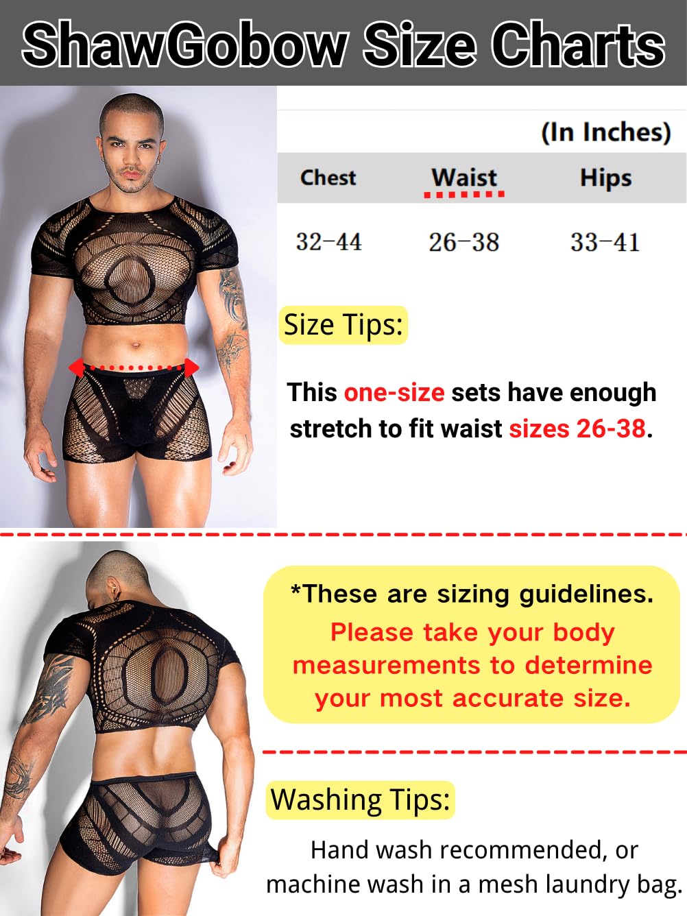 ShawGobow Mesh Crop Tops For Men,Short Sleeve Hollow Out Sheer Fishnet Sexy Top And Shorts Set,2 Piece Rave Outfits Date Night Club Exotic Dancewear Black One Size Fits All