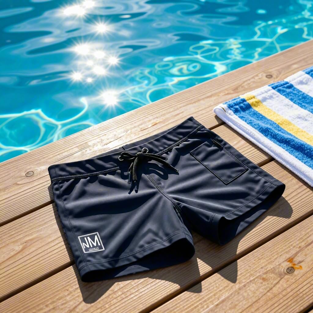 JOCKMAIL Men's Swimming Shorts Sexy Men's Swimsuits Swim Boxer Briefs Bathing Suits Mens Swim Briefs with Pouch (US, Alpha, Medium, Regular, Regular, Black)