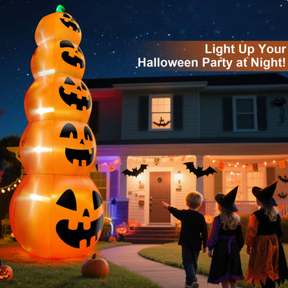 14 FT Giant Halloween Inflatable Stacked Pumpkins Outdoor Decoration