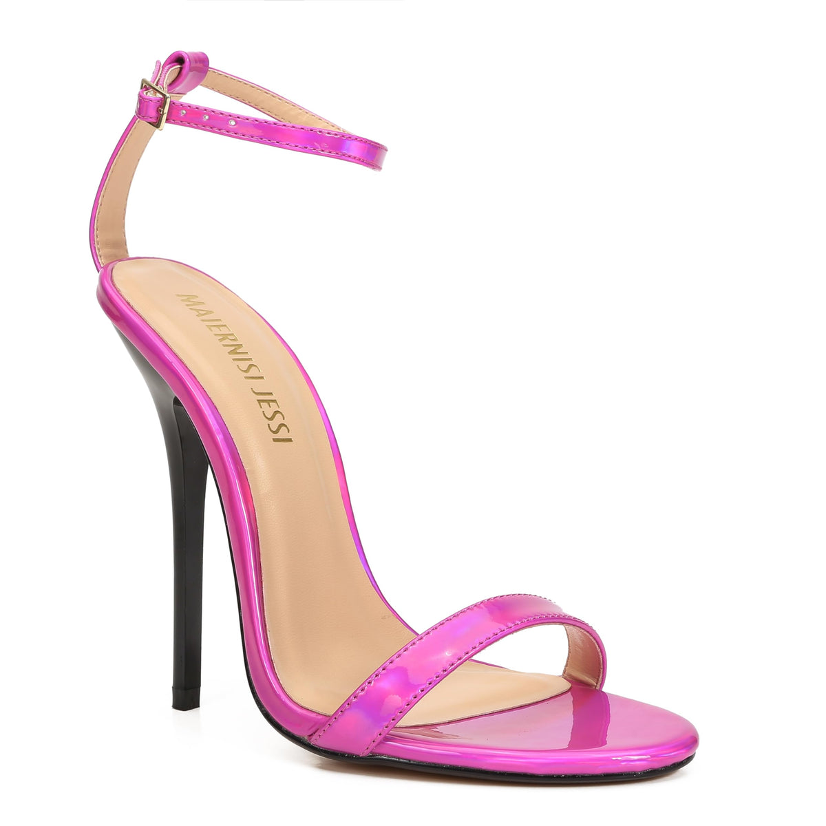 Unisex Men's High Heel Sandals, Ankle Strap, Open Toe, 5.1 Inch Stiletto Heels