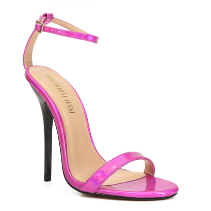Unisex Men's High Heel Sandals, Ankle Strap, Open Toe, 5.1 Inch Stiletto Heels