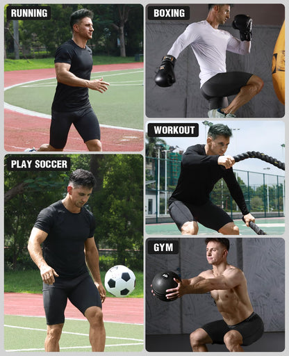 4 Pack Compression Shorts Men with Pocket, Spandex Running Shorts Sport Athletic Workout Performance Underwear
