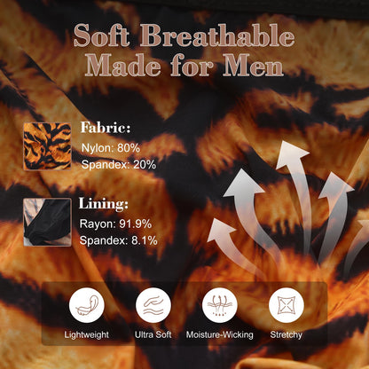 BSZN Men's Sexy Briefs, Tiger Print Wild Sexy Men Underwear, Mid Rise High Cut Tight Fit Matte Moisture Wicking Sexy Lingerie from P-Wild Roar Collection