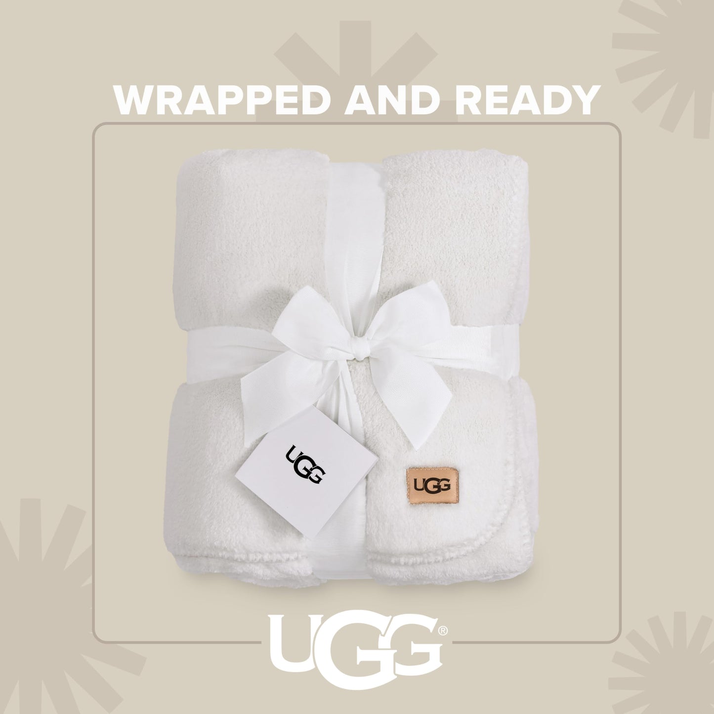 UGG Whitecap Plush Throw Blanket for Couch, Fleece Soft Fuzzy Throw Blankets for Bed, Luxury Home Decor, Apartment Essentials, 50-inch x 70-inch, White Snow