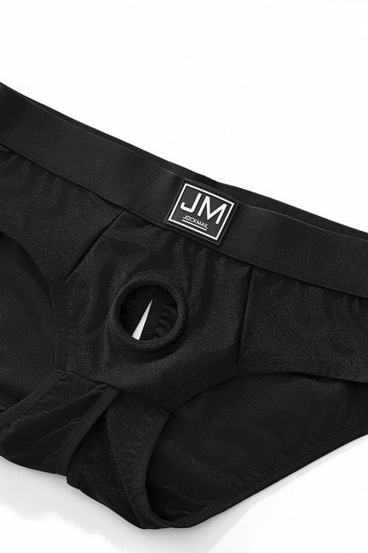 JOCKMAIL Men’s Briefs Underwear Mesh Low Rise Quick Dry Bikini Athletic Underpants for Gym Sport Daily Wear (US, Alpha, Medium, Regular, Regular, Black)