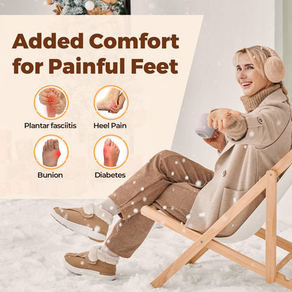 FitVille Diabetic Boots for Women Warm Diabetic Shoes for Women Wide Width Winter Ankle Boots Shoes for Swollen Feet for Elderly Foot Pain Relief Plantar Fasciitis