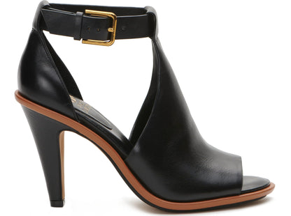 Vince Camuto Women's Frasper Buckle High Heel Sandal, Black, 7 M