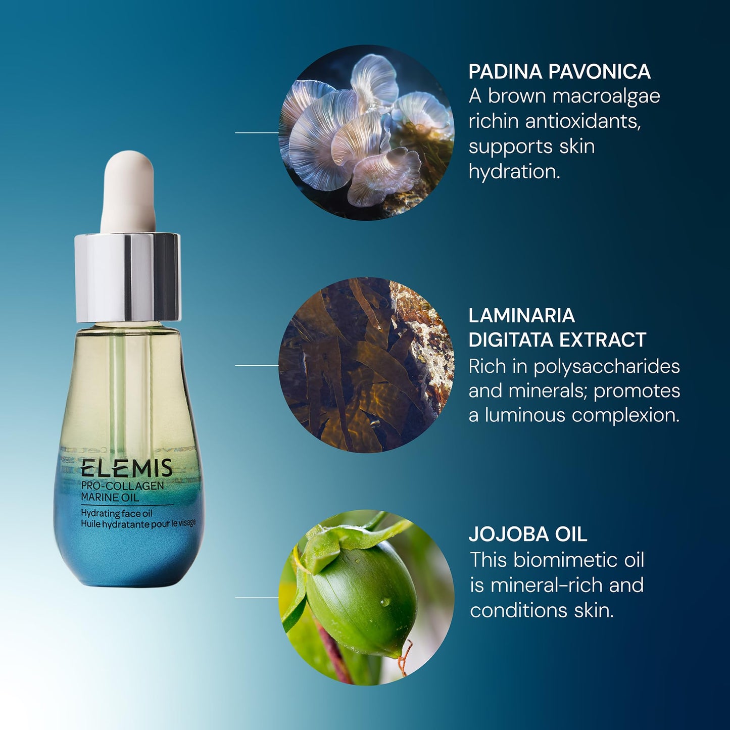 ELEMIS Pro-Collagen Marine Oil 15ml, Lightweight Face Oil To Hydrate, Nourish & Improve Skin Texture