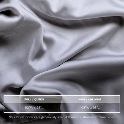 LUXOME Luxury Duvet Cover | Oversized Fit | 100% Viscose from Bamboo | Silky Soft Feel | Thermal-Regulating | 2X Cover Ties | King/Cal King - 108"x98" | Stone