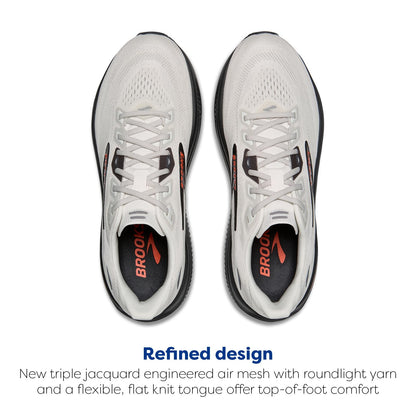 Brooks Men’s Ghost 18 Neutral Running & Walking Shoe - Coconut/Pearl/Tigerlily - 7 Medium