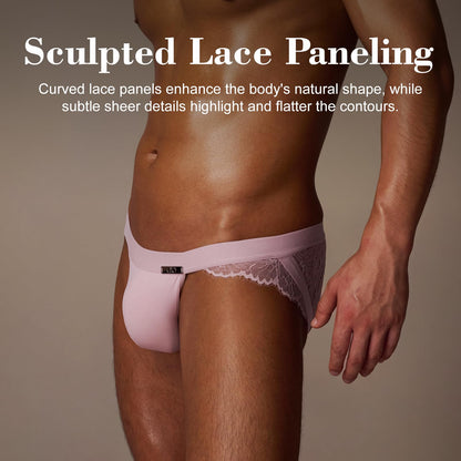 BSZN Men's Lace Side Jockstrap, Dawn Rose Pink