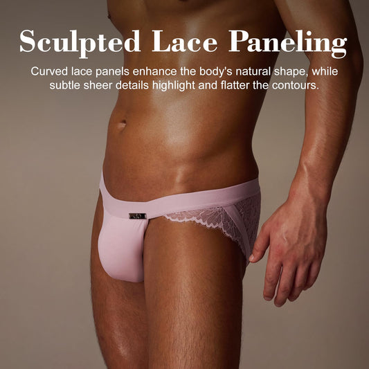 BSZN Men's Lace Side Jockstrap, Dawn Rose Pink