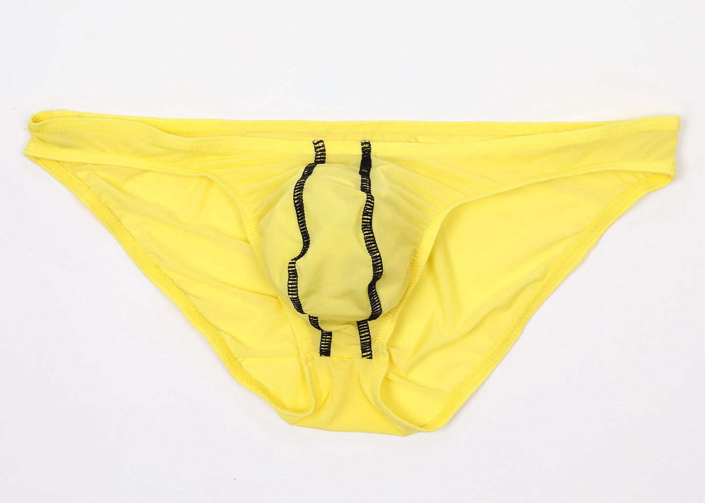 Newsywell Men's Ice Silk Bikini Low Rise Bulge Soft Slim Fit Breathable Athletic Briefs Underwear Yellow X-Large