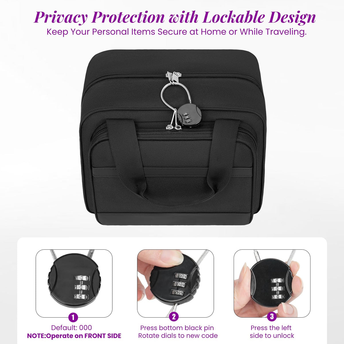 Lockable Discreet Storage Bag for Adult, Private Toy Organizer